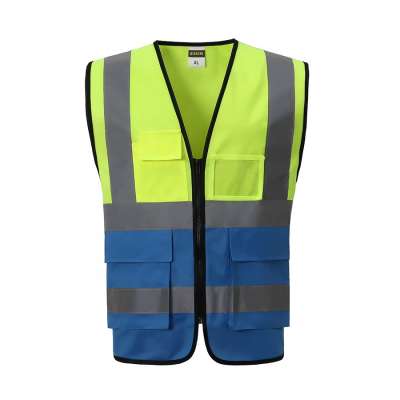 Yellow and Blue High Visibility Safety Reflective Vest